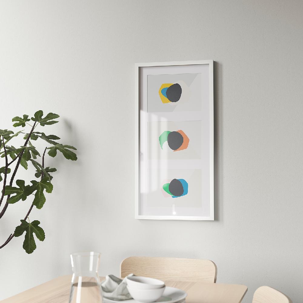 IKEA RÖDALM Marco Para 3 Láminas Blanco 81x40 Cm