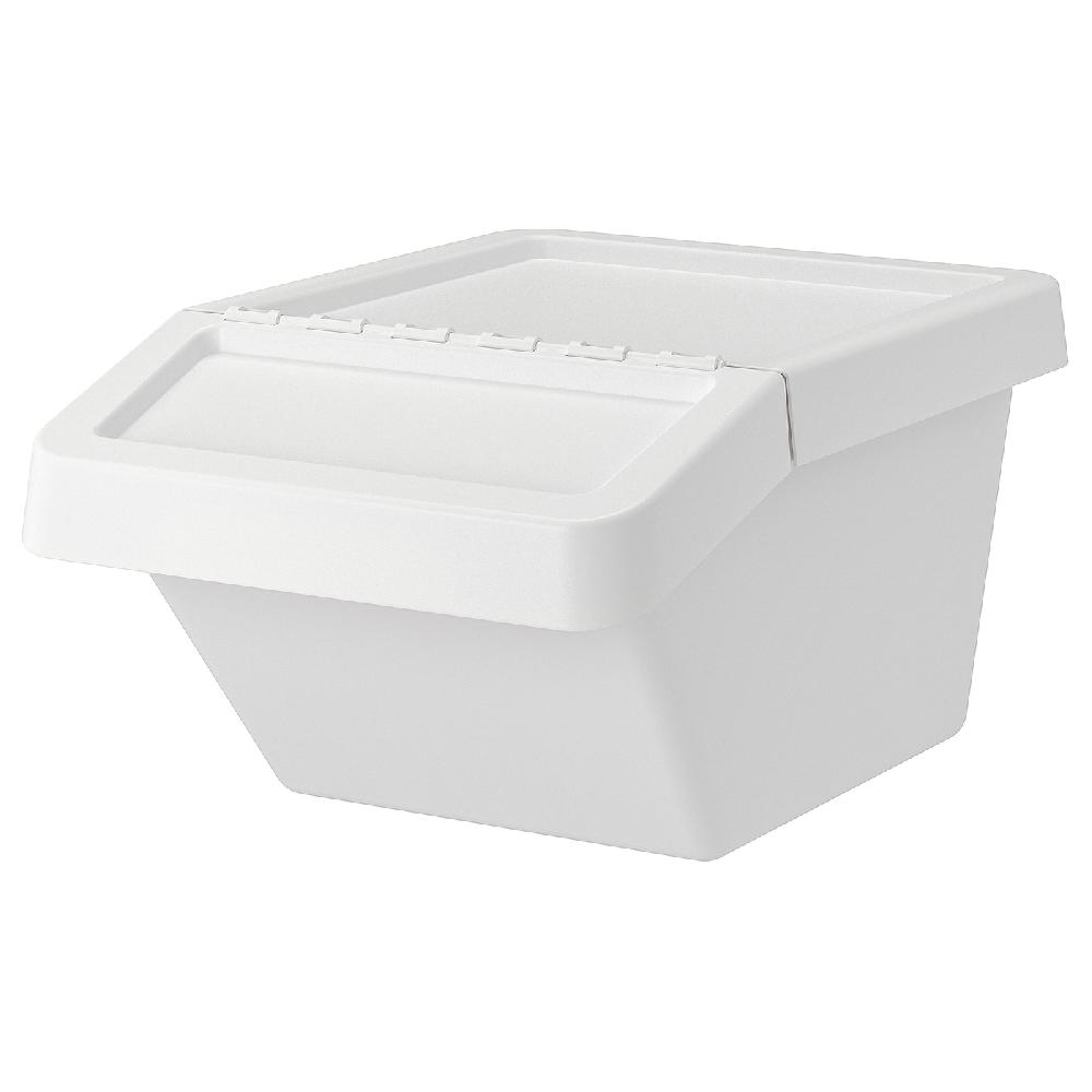 IKEA SORTERA Cubo de basura con tapa blanco 37 l