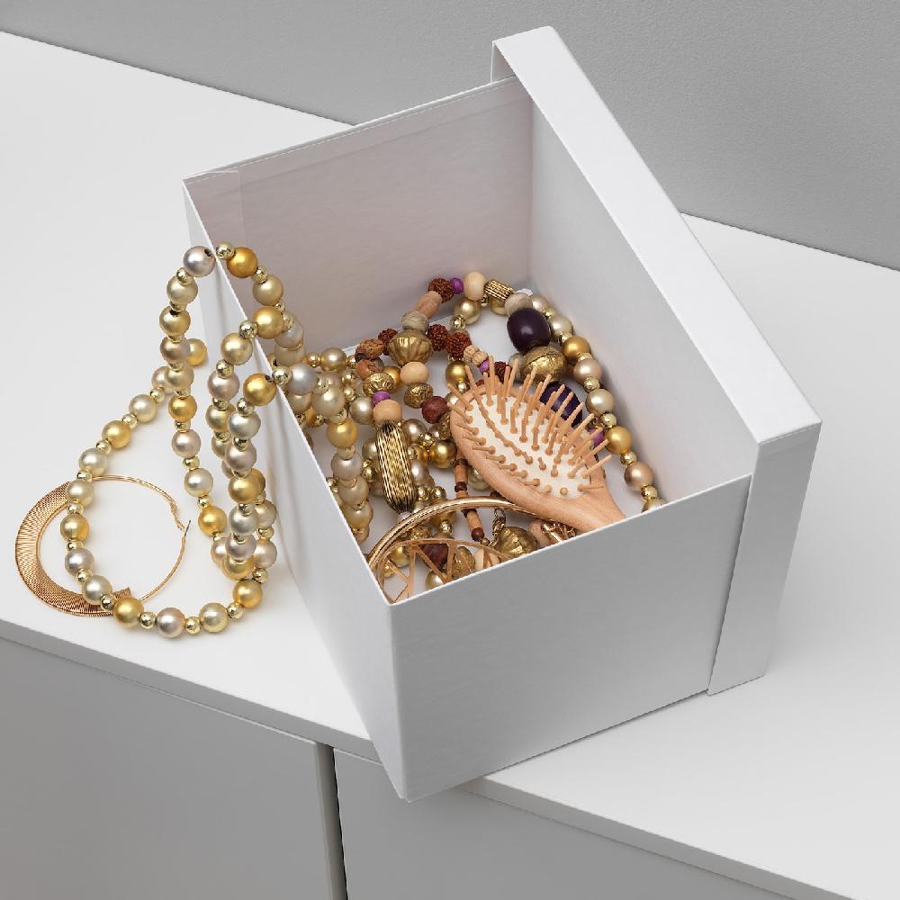 IKEA TJENA Caja Con Tapa Blanco 18x25x15 Cm