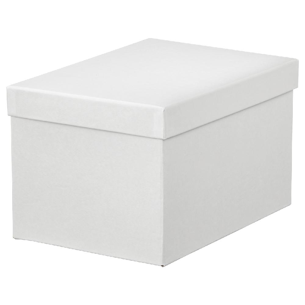 IKEA TJENA Caja con tapa blanco 18x25x15 cm