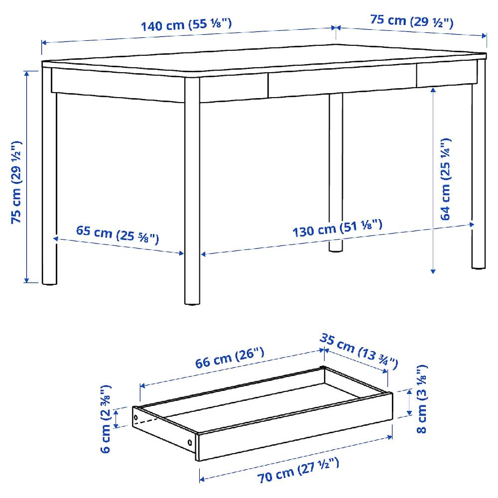 IKEA TONSTAD Escritorio Chapa Roble 140x75 Cm