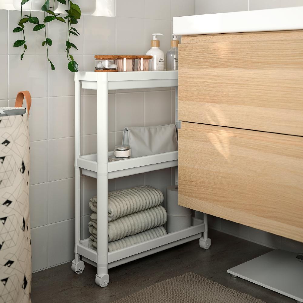 IKEA VESKEN Carrito Blanco 54x18x71 Cm