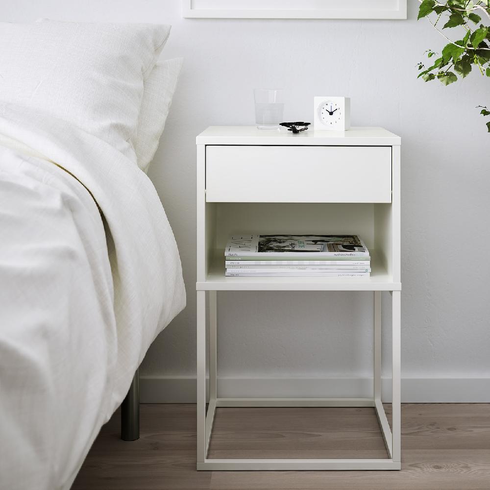 IKEA VIKHAMMER Mesita De Noche Blanco 40x39 Cm