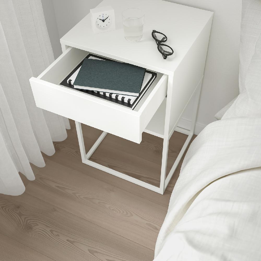 IKEA VIKHAMMER Mesita De Noche Blanco 40x39 Cm