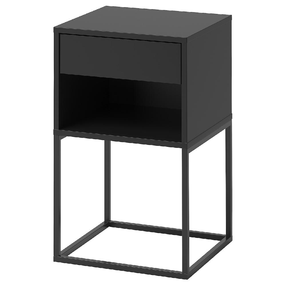 IKEA VIKHAMMER Mesita de noche negro 40x39 cm
