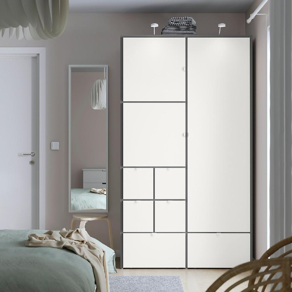 IKEA VISTHUS Armario Gris/blanco 122x59x216 Cm