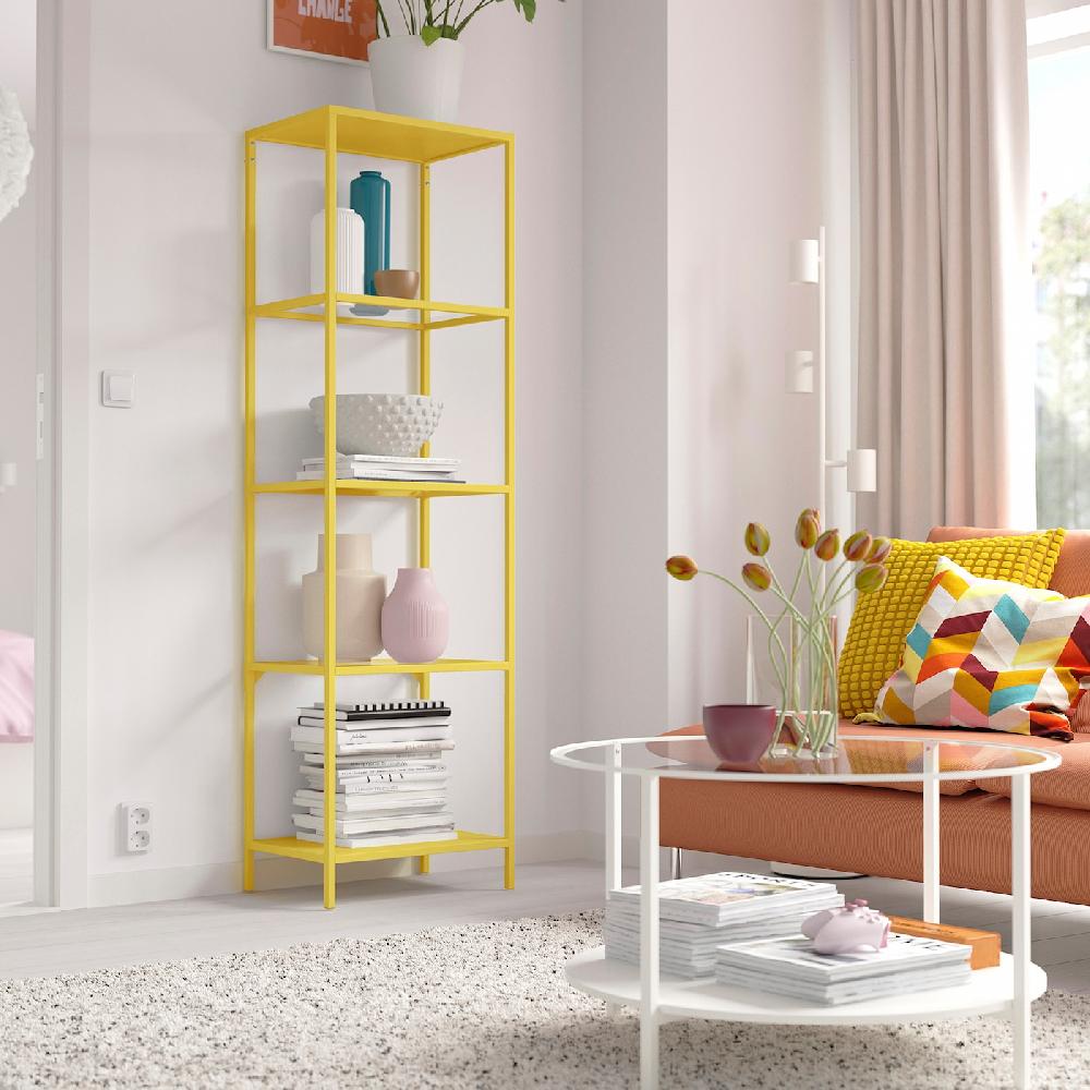 IKEA VITTSJÖ Estantería Amarillo/vidrio 51x175 Cm