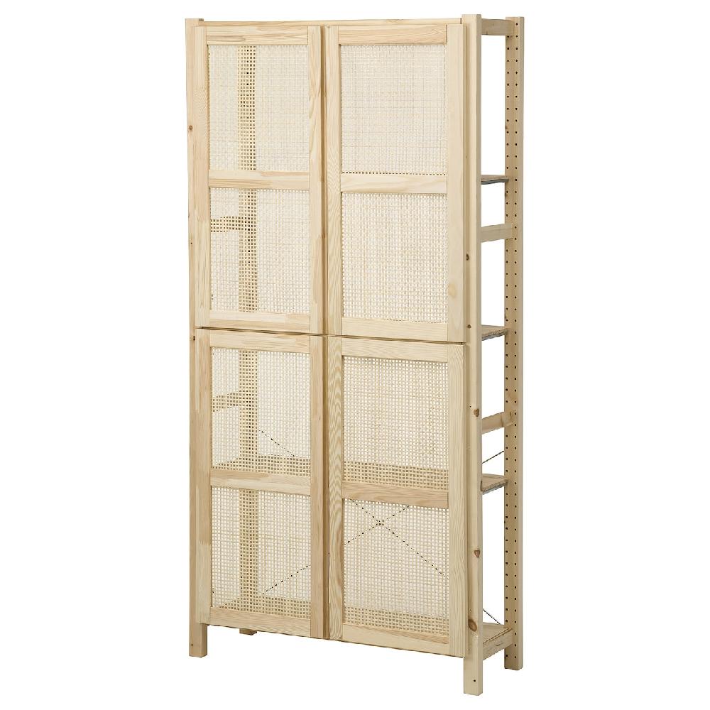 IKEA IVAR Estantería con puertas con 4 puertas/pino 89x30x179 cm