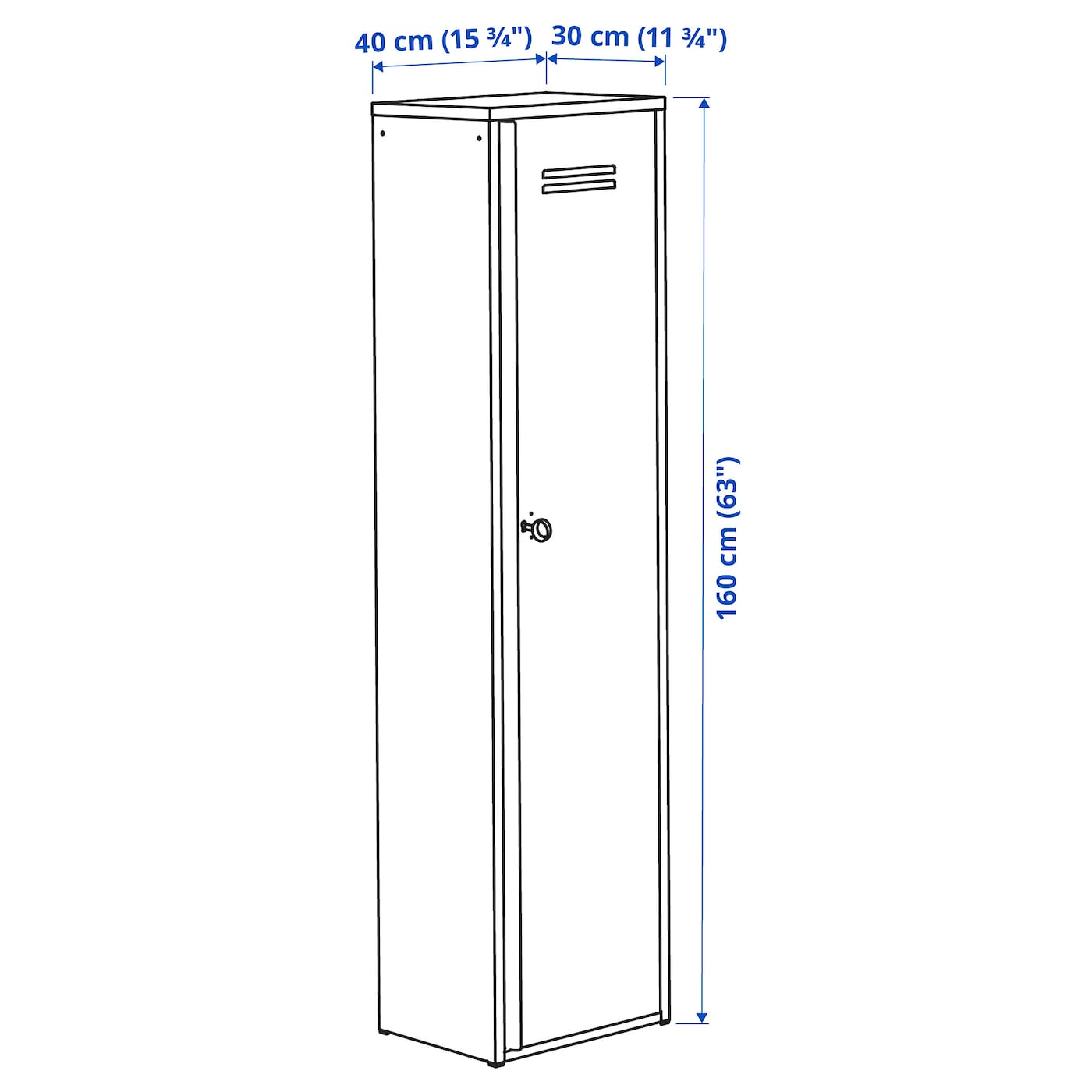 IKEA IVAR Mueble De Almacenaje Con Puerta Blanco 40x160 Cm