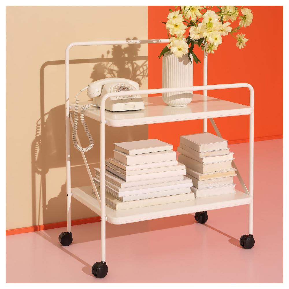 IKEA JÄRLÅSA Mesa Auxiliar Con Ruedas Blanco 65x45 Cm