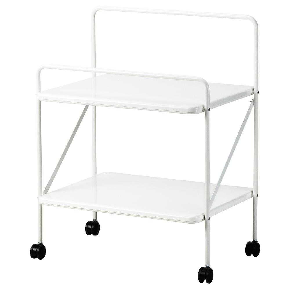 IKEA JÄRLÅSA Mesa auxiliar con ruedas blanco 65x45 cm