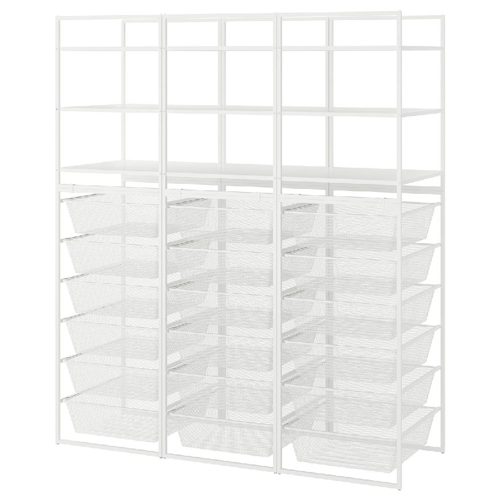 IKEA JONAXEL Combinación de almacenaje abierta blanco 148x51x173 cm