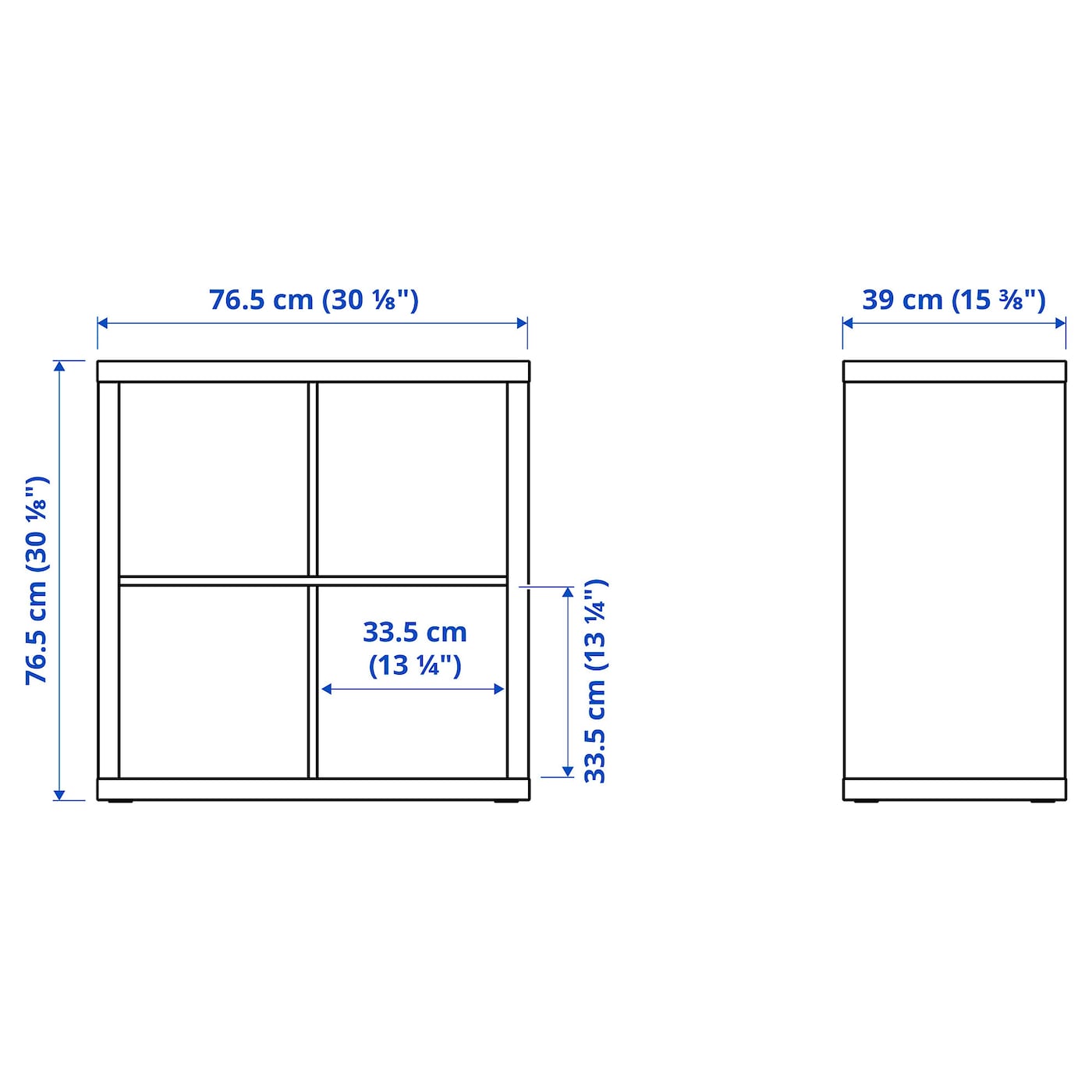 IKEA KALLAX Estantería Con 2 Puertas Blanco/azul Grisáceo Claro Con Forma Ondulada 77x77 Cm