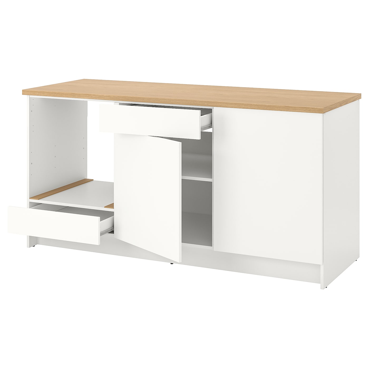 IKEA KNOXHULT Armario bajo con puertas y cajón blanco 180 cm
