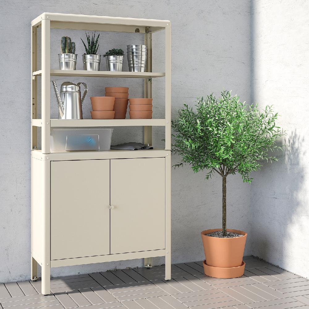 IKEA KOLBJÖRN Estantería Con Armario Beige 80x37x161 Cm