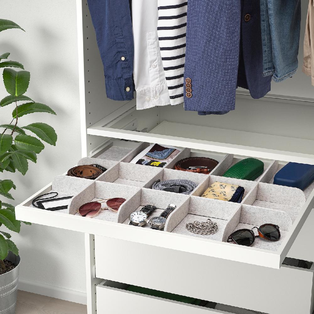 IKEA KOMPLEMENT Bandeja Extraíble&separador Blanco/gris Claro 75x58 Cm