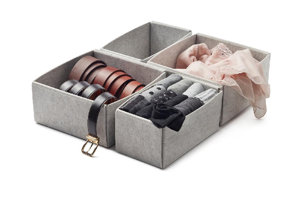 IKEA KOMPLEMENT Caja Juego De 4 Gris Claro 40x54 Cm