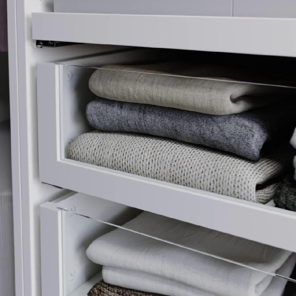 IKEA KOMPLEMENT Cajón Con Frente De Vidrio Blanco 100x58 Cm