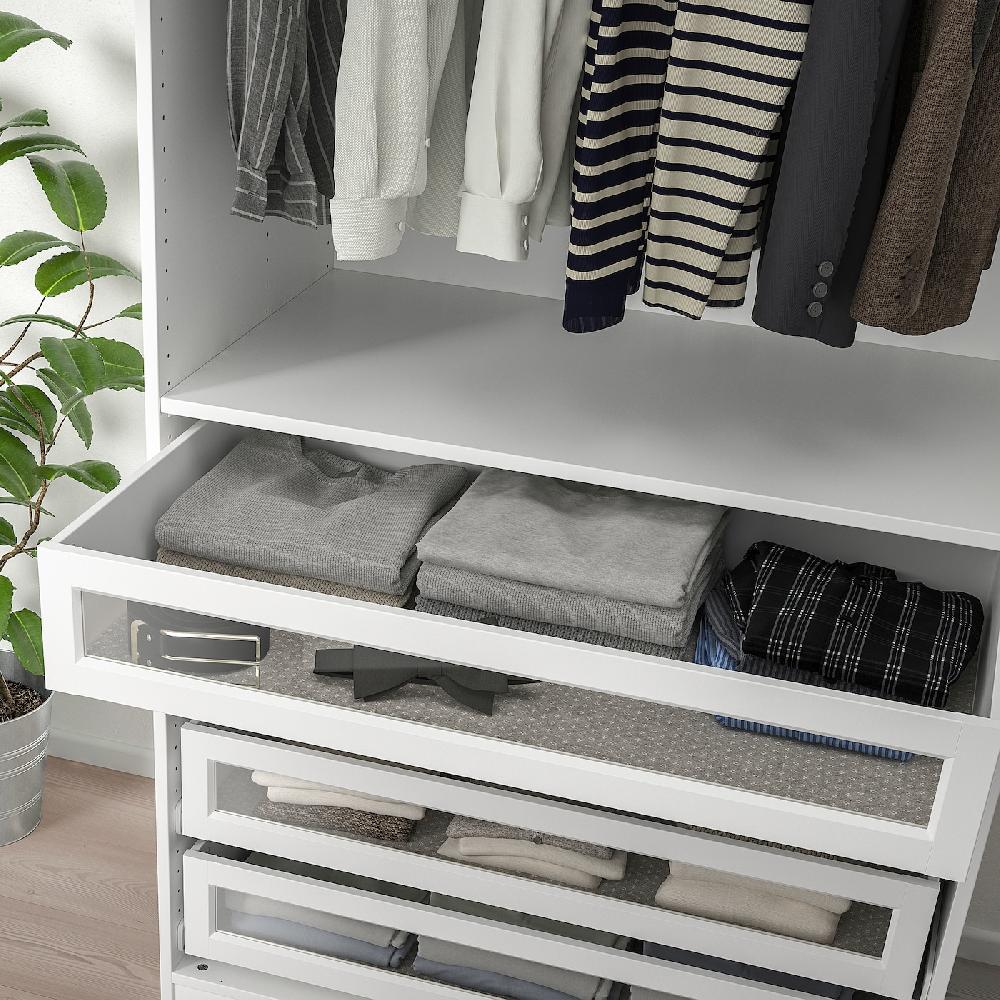 IKEA KOMPLEMENT Cajón Frente Enmarcado Vidrio Blanco 100x58 Cm