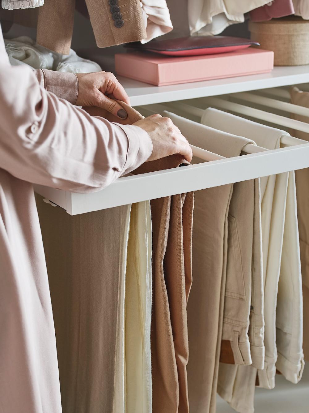 IKEA KOMPLEMENT Pantalonero Extraíble Blanco 100x58 Cm