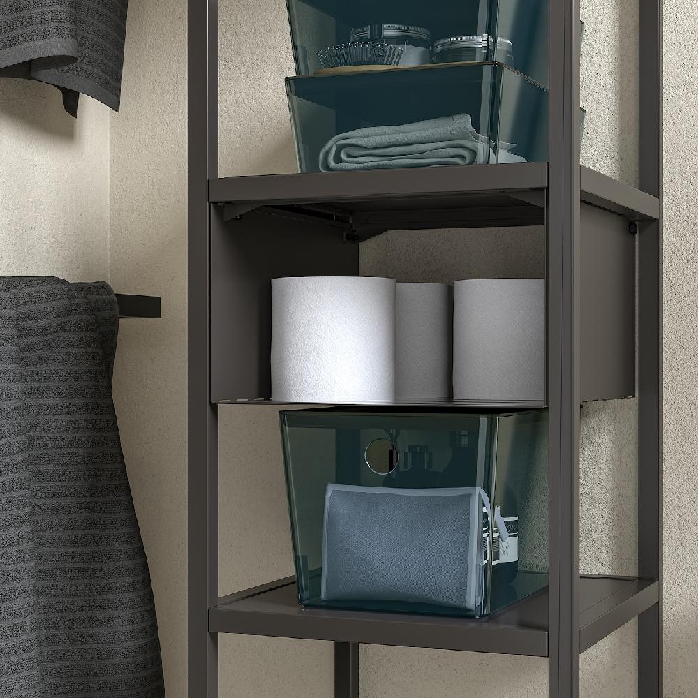 IKEA KUGGIS Caja Con Tapa Transparente Negro 18x26x15 Cm