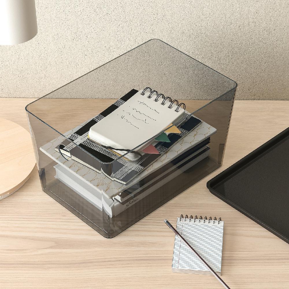 IKEA KUGGIS Caja Con Tapa Transparente Negro 18x26x15 Cm