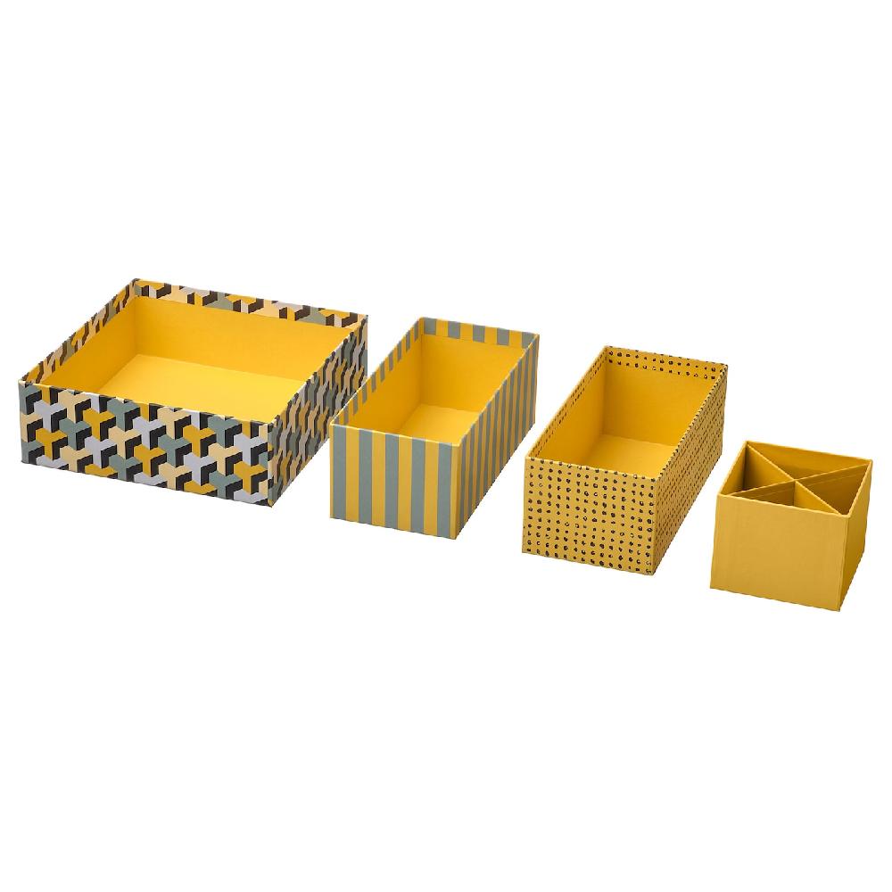 IKEA LYSMASK Caja juego de 4 con motivos/multicolor