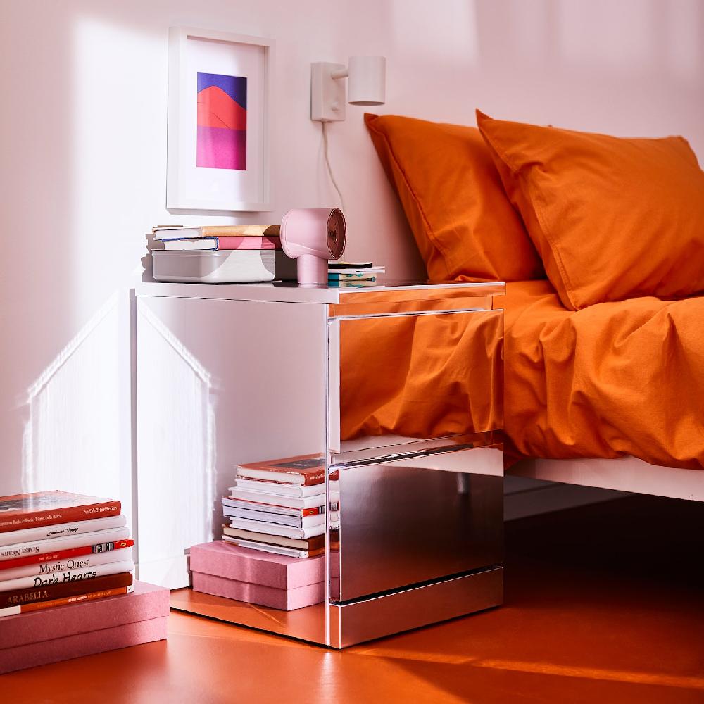 IKEA MALM Cómoda De 2 Cajones Efecto Espejo 40x55 Cm