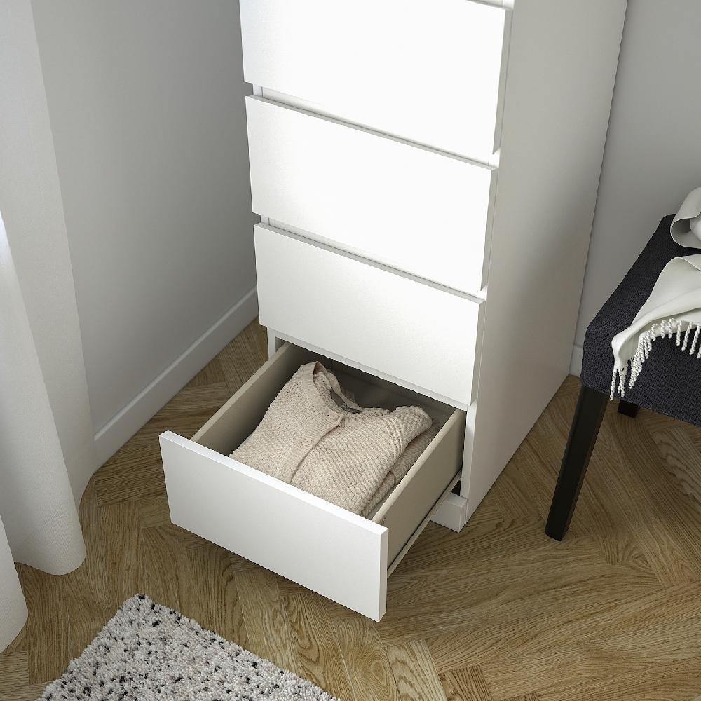 IKEA MALM Cómoda De 6 Cajones Blanco/espejo 40x123 Cm