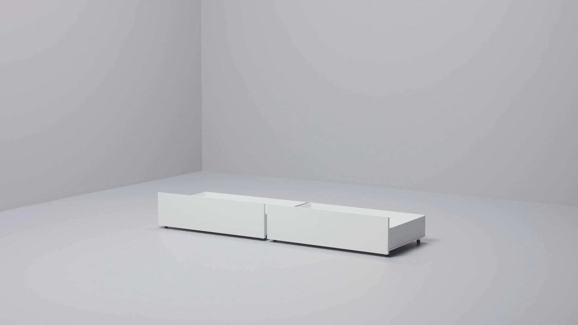 IKEA MALM Estructura De Cama Con 4 Cajones Blanco/Lönset 180x200 Cm