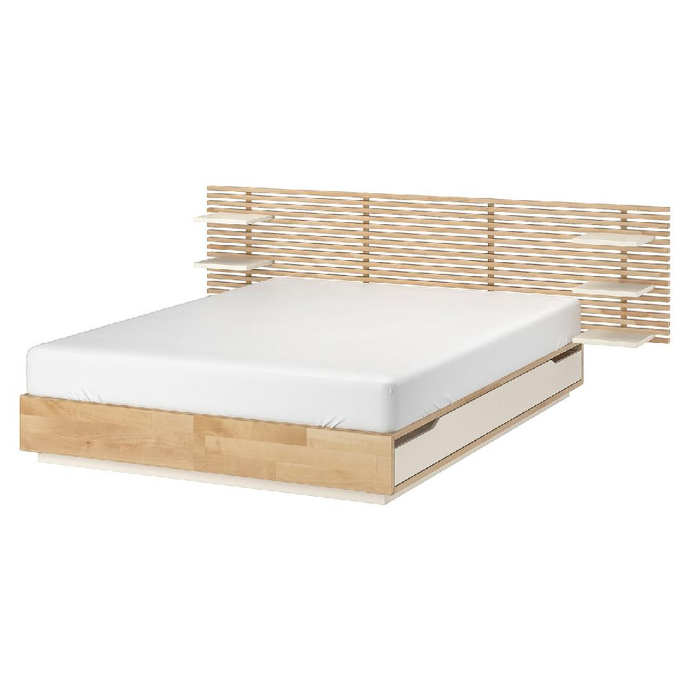 IKEA MANDAL Estructura de cama con cabecero abedul/blanco 160x200 cm