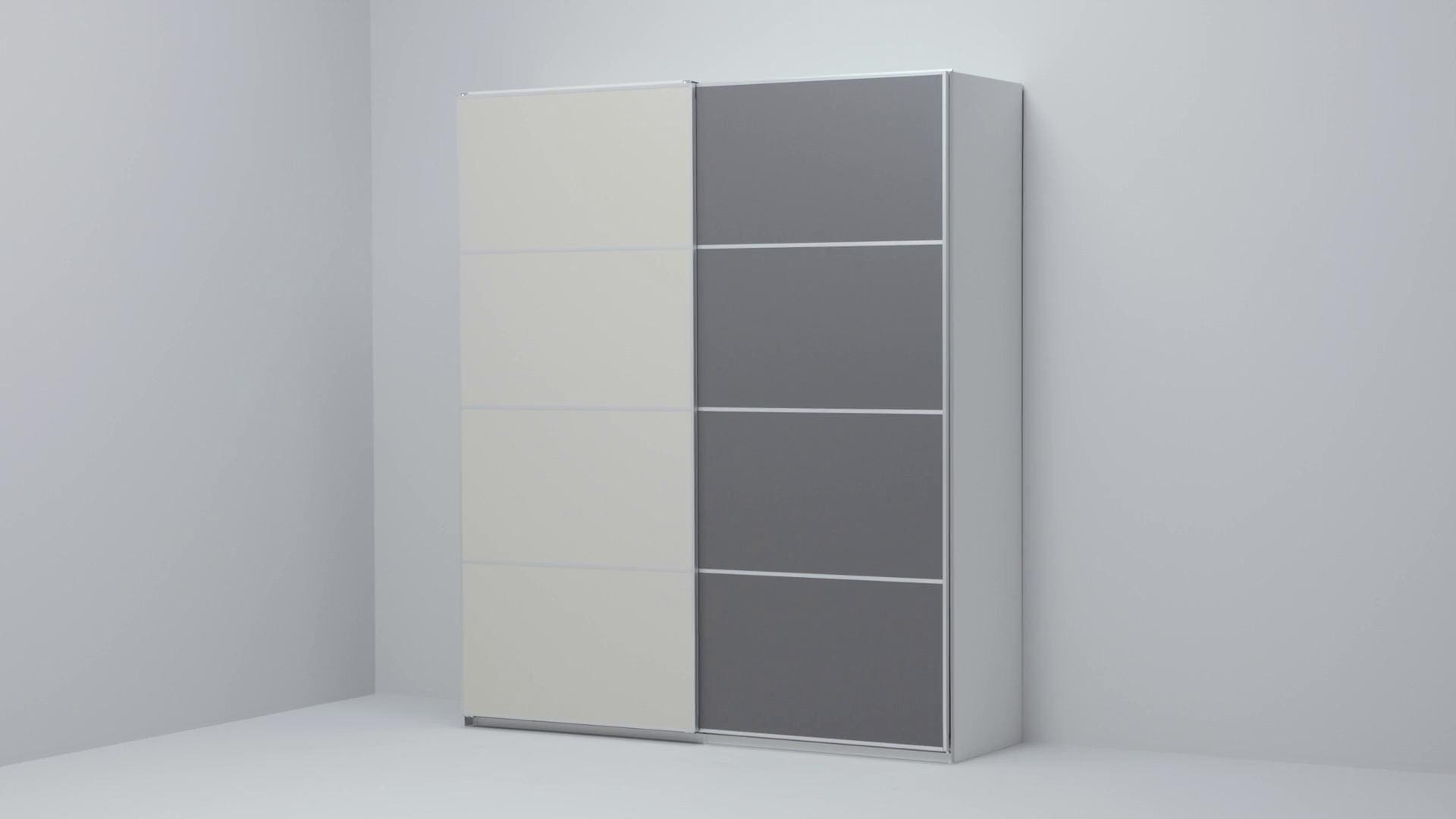 IKEA MEHAMN 2 Unidades Puertas Correderas Aluminio Ambos Lados/gris Oscuro Beige Grisáceo 200x201 Cm