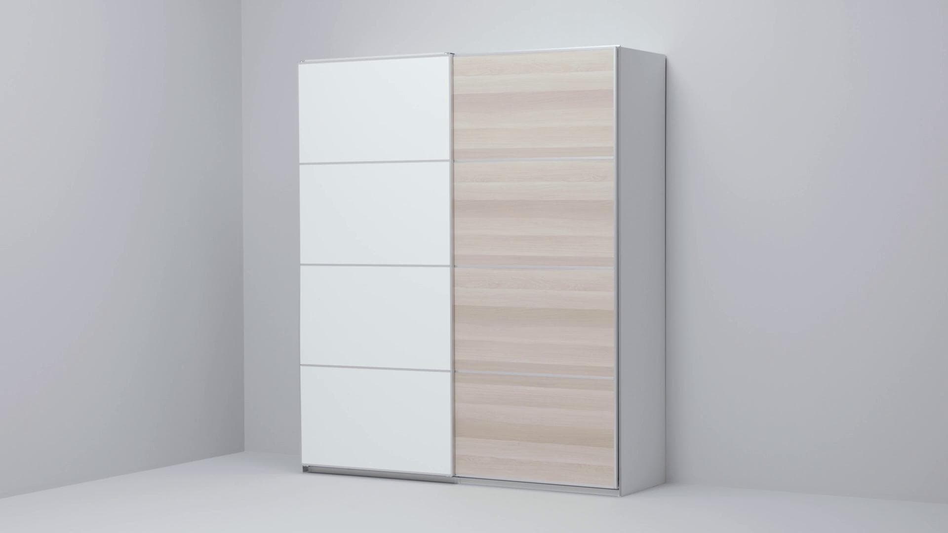 IKEA MEHAMN Paneles Estructura Puerta Corredera Efecto Roble Tinte Blanco/blanco 75x236 Cm