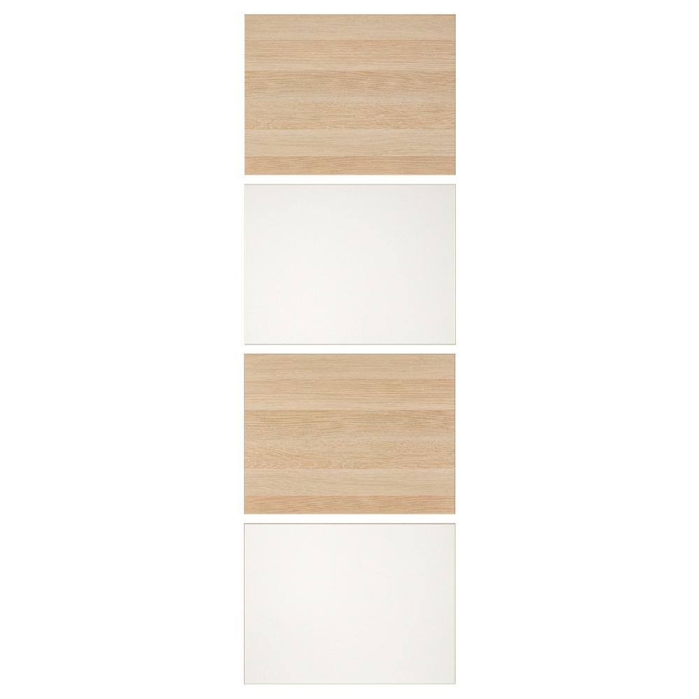 IKEA MEHAMN Paneles estructura puerta corredera efecto roble tinte blanco/blanco 75x236 cm