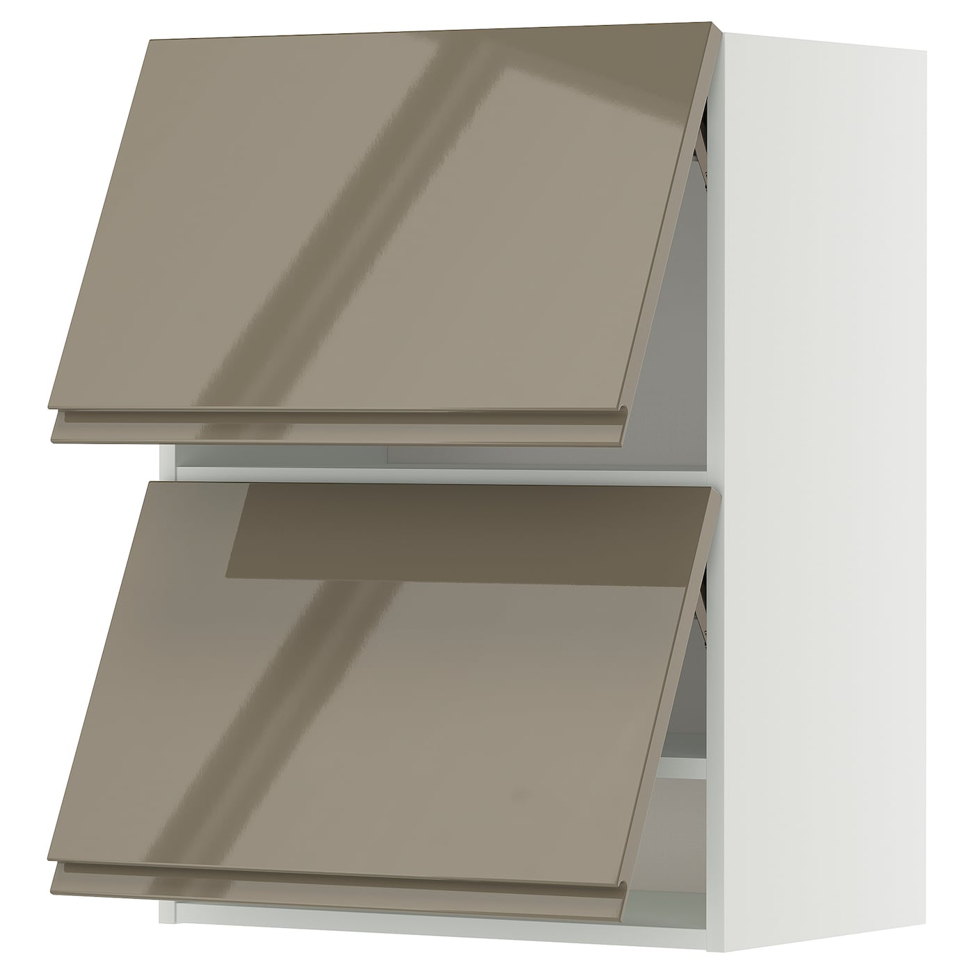 IKEA METOD Armario De Pared 2 Puertas Blanco/Voxtorp Marrón Grisáceo Oscuro Alto Brillo 60x80 Cm