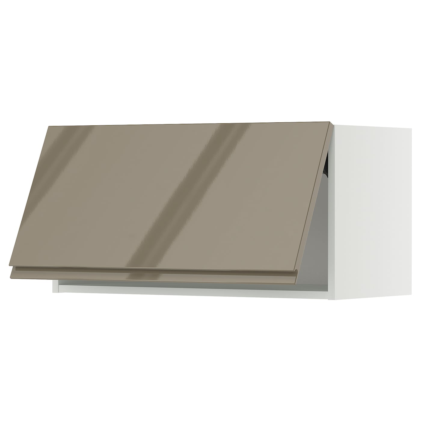 IKEA METOD Armario horizontal de pared blanco/Voxtorp marrón grisáceo oscuro alto brillo 80x40 cm