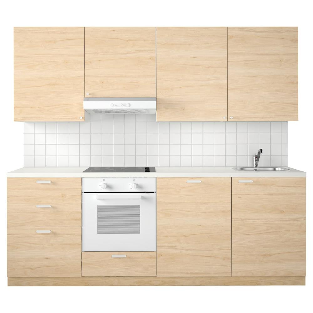 IKEA METOD Cocina blanco Maximera/Askersund efecto fresno claro 240x60x228 cm
