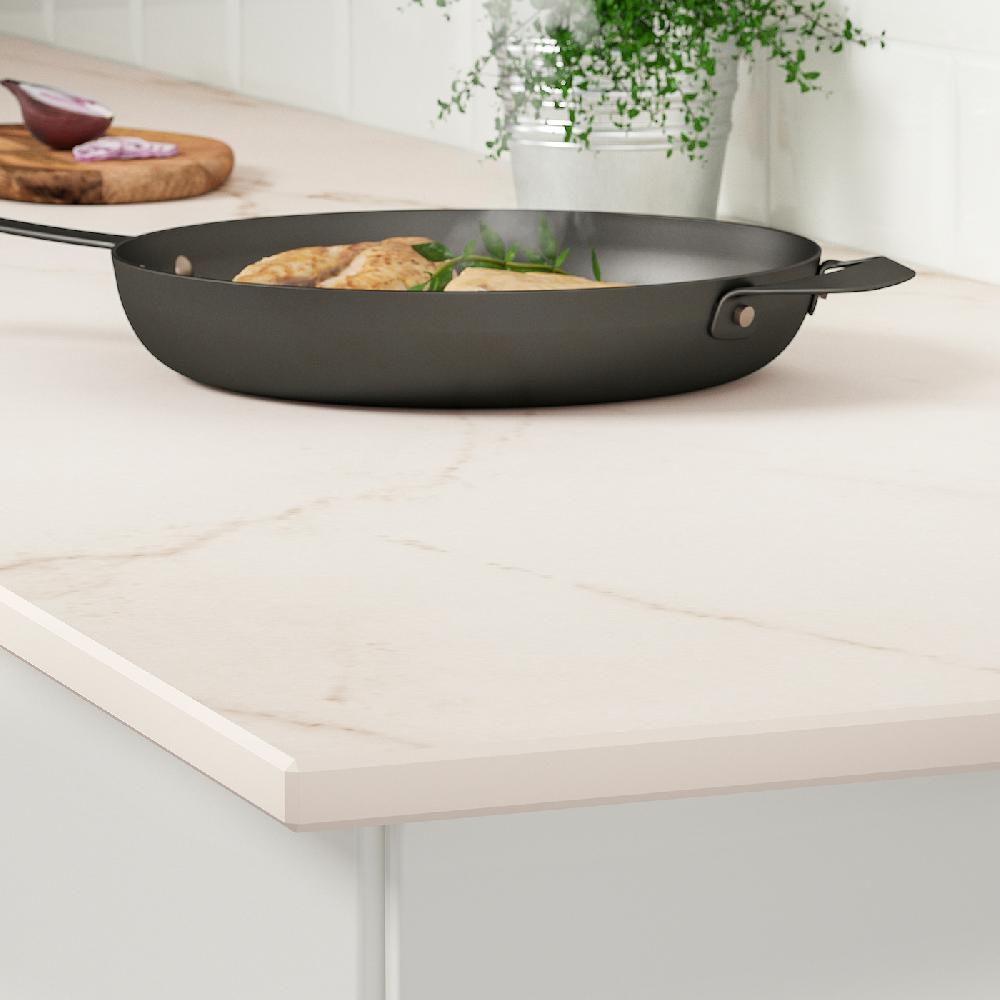 IKEA MÖCKLARP Encimera A Medida Mate Hueso/efecto Mármol Porcelana De Alta Presión 1 M²x2.0 Cm