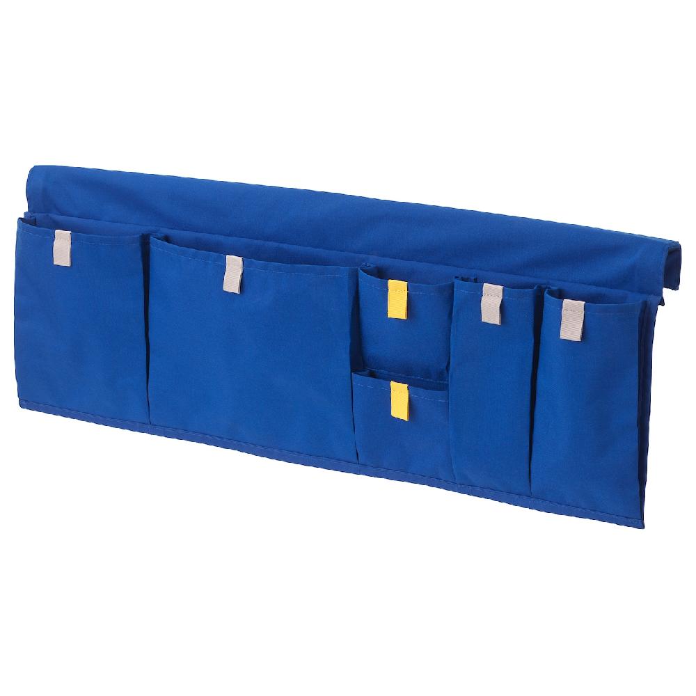 IKEA MÖJLIGHET Almacenaje con bolsillos para cama azul 75x27 cm