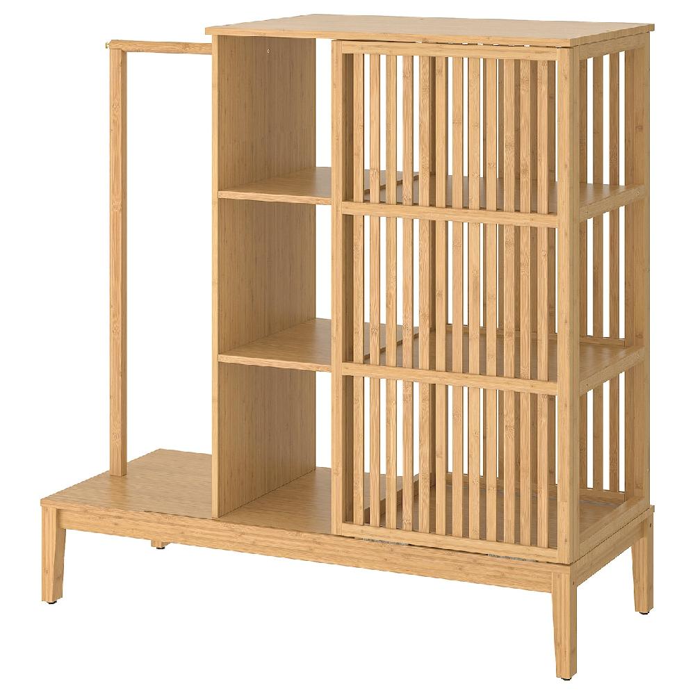 IKEA NORDKISA Armario abierto puerta corredera bambú 120x123 cm