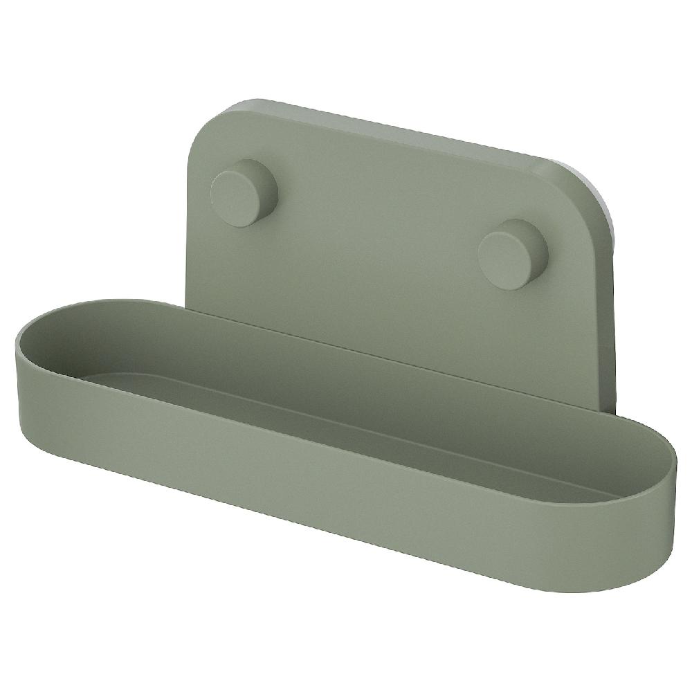 IKEA ÖBONÄS Estantería con ventosa verde grisáceo 28 cm