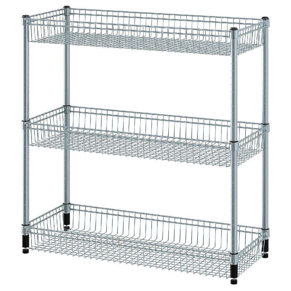 IKEA OMAR Estantería con 3 cestos galvanizado 92x36x94 cm