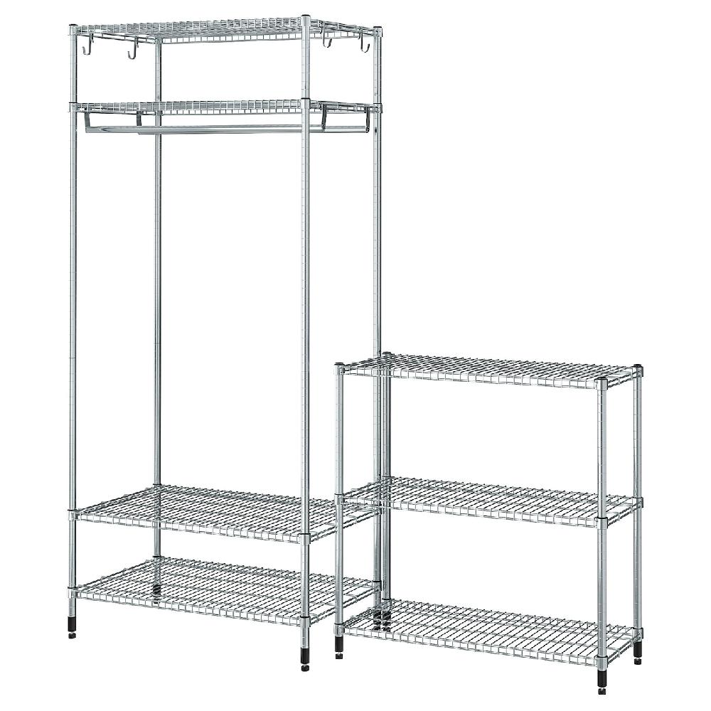 IKEA OMAR Recipiente organizador con ventosa con 1 balda/galvanizado 186x50x201 cm