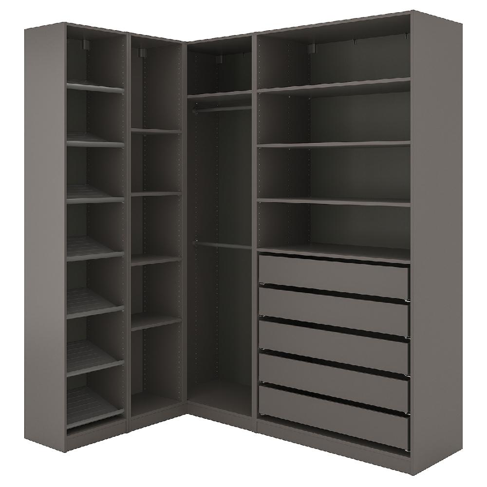 IKEA PAX Armario esquinero gris oscuro 161/188x236 cm