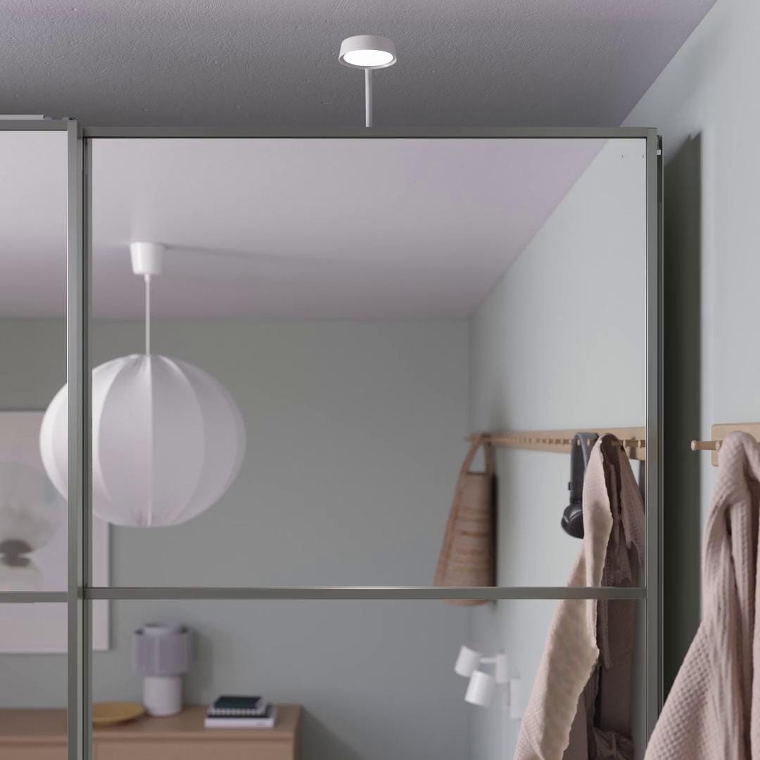 IKEA PAX / AULI Armario Con Puertas Correderas Blanco/espejo 150x43x236 Cm