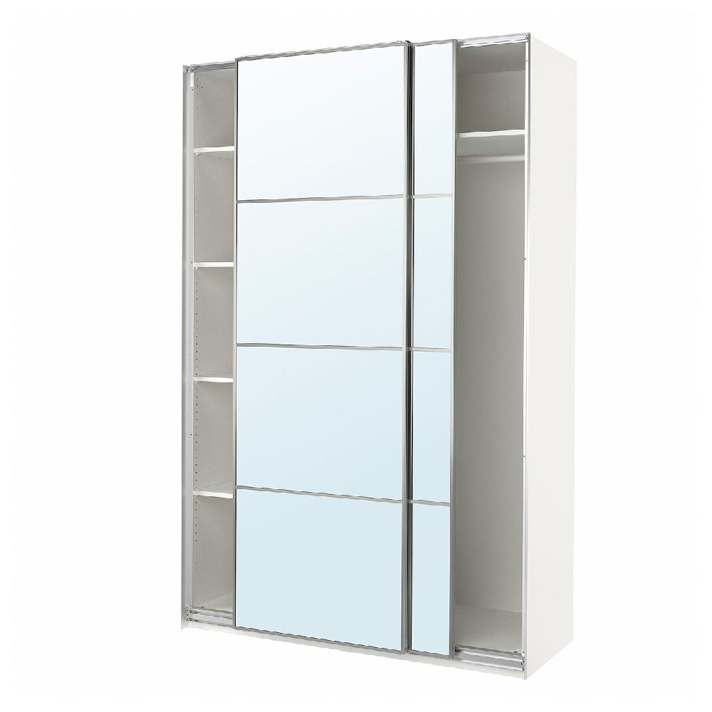IKEA PAX / AULI Armario con puertas correderas blanco/espejo 150x66x236 cm