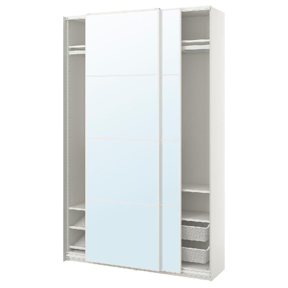 IKEA PAX / AULI Armario con puertas correderas blanco/espejo 150x43x236 cm