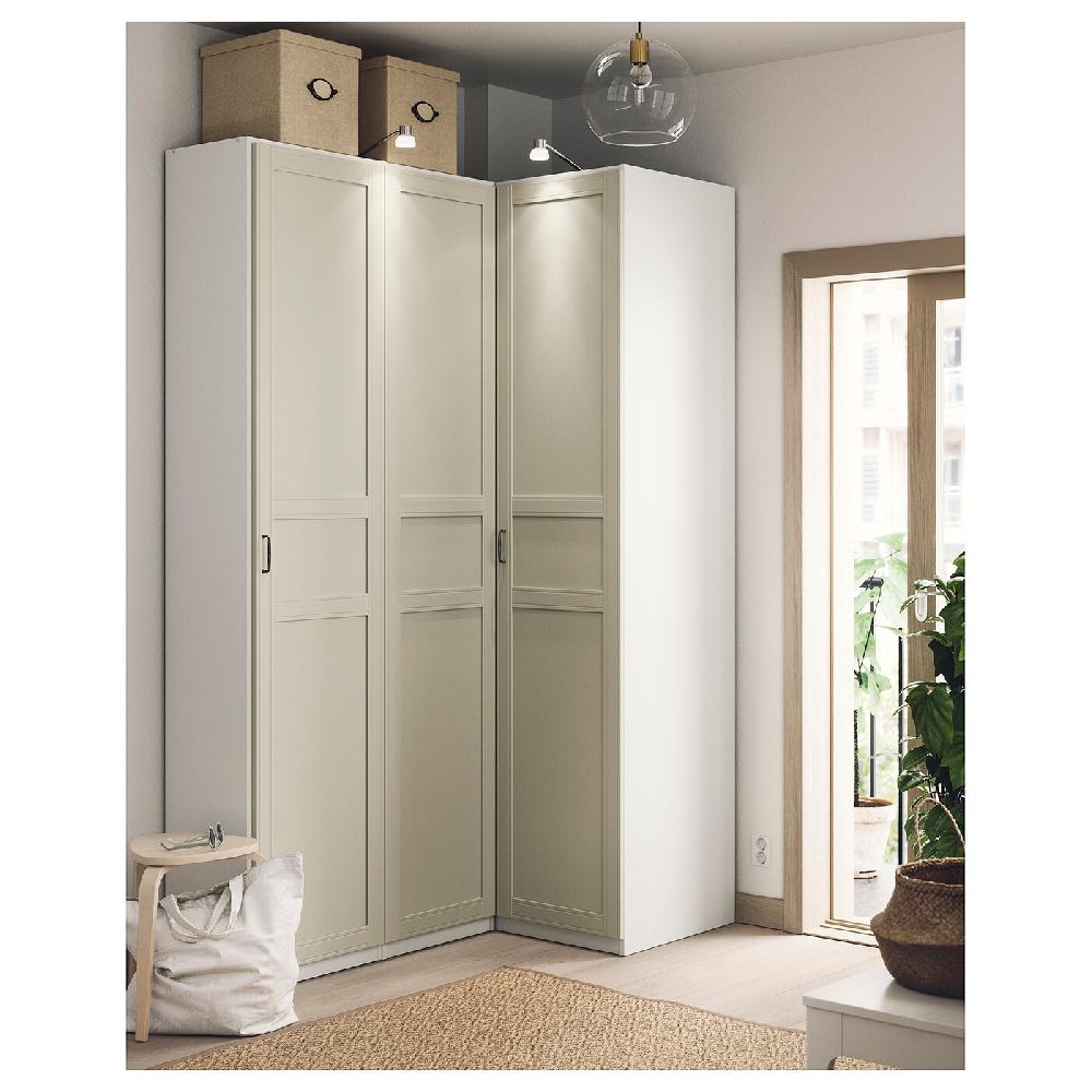 IKEA PAX / FLISBERGET Armario Esquinero Blanco/beige Claro 161/88x236 Cm
