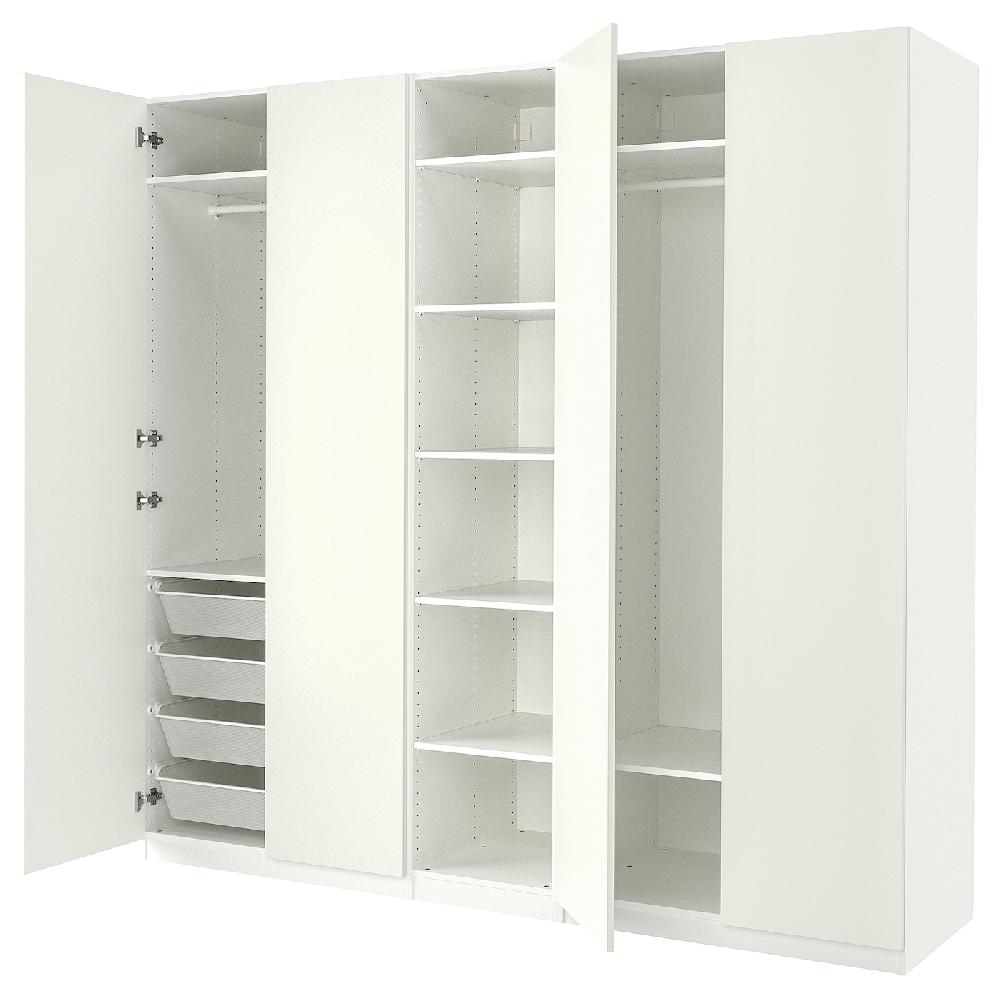 IKEA PAX / FORSAND Armario blanco/blanco 250x60x236 cm