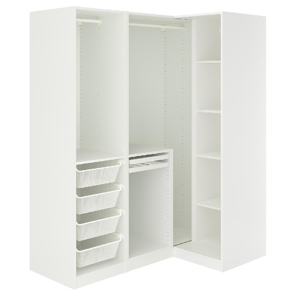 IKEA PAX / FYRUDDEN Armario esquinero blanco/azul 161/111x201 cm